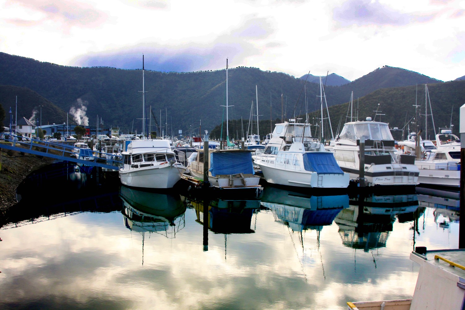 clouds in the harbor