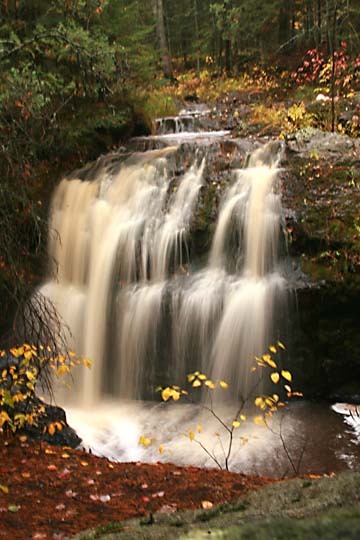 waterfall on hillside