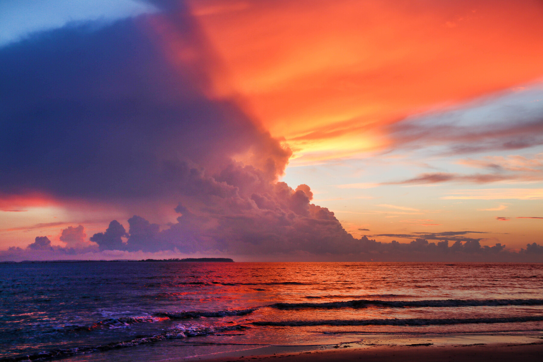 giant clouds at sunrise