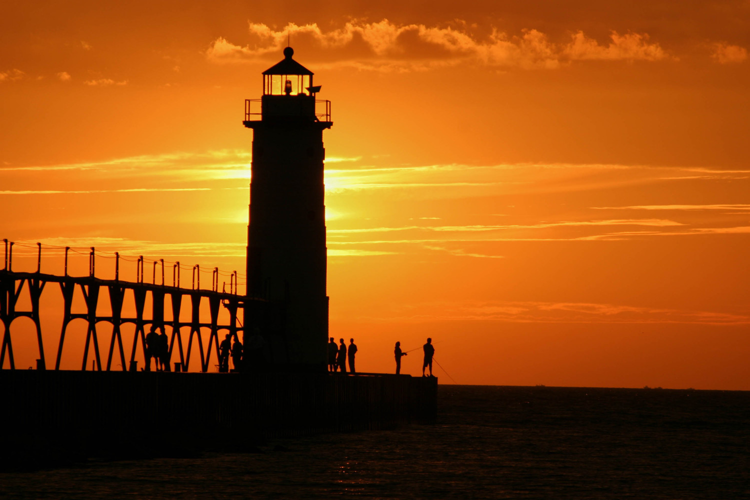 sunset at Manistee