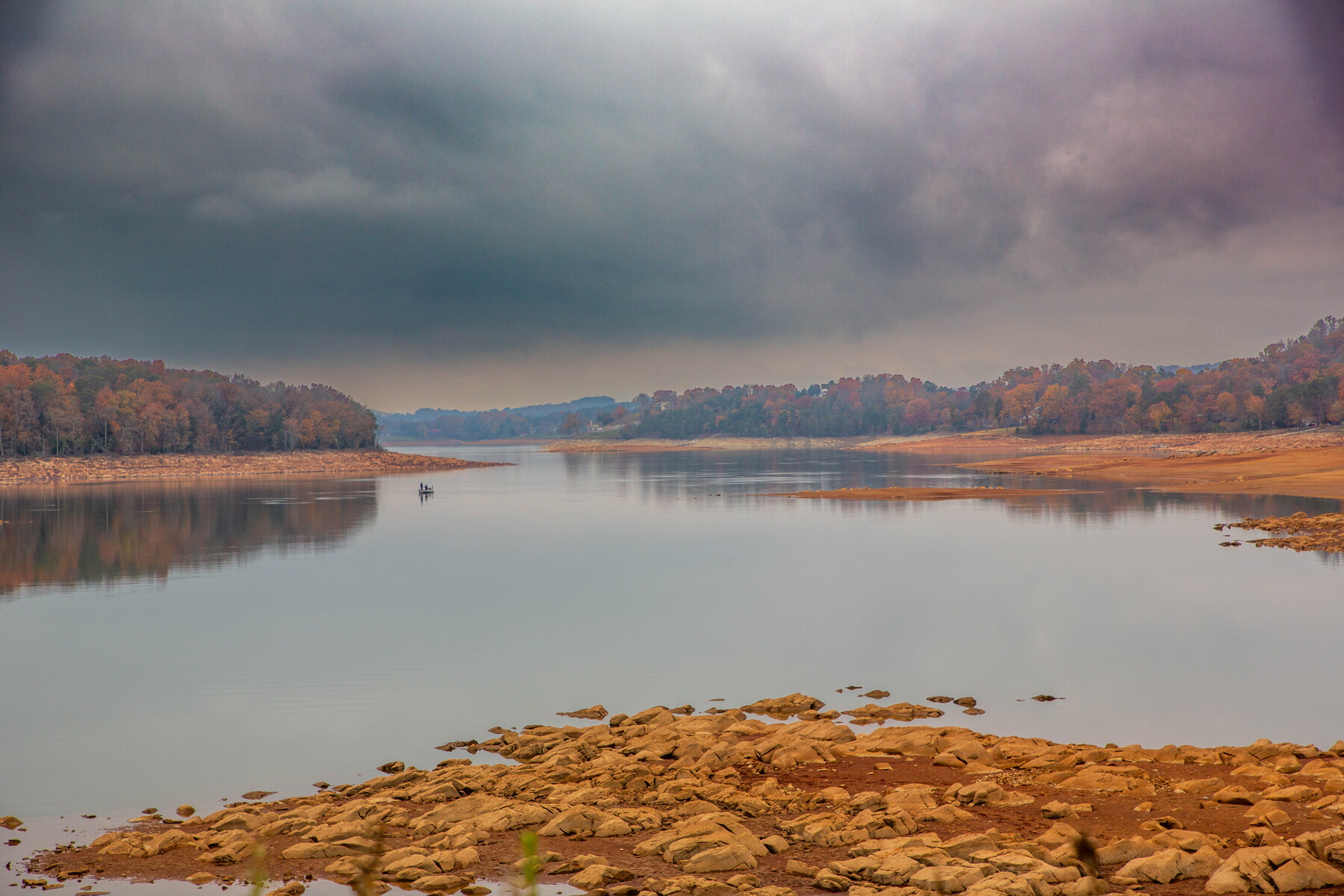 orange rocks in the creek