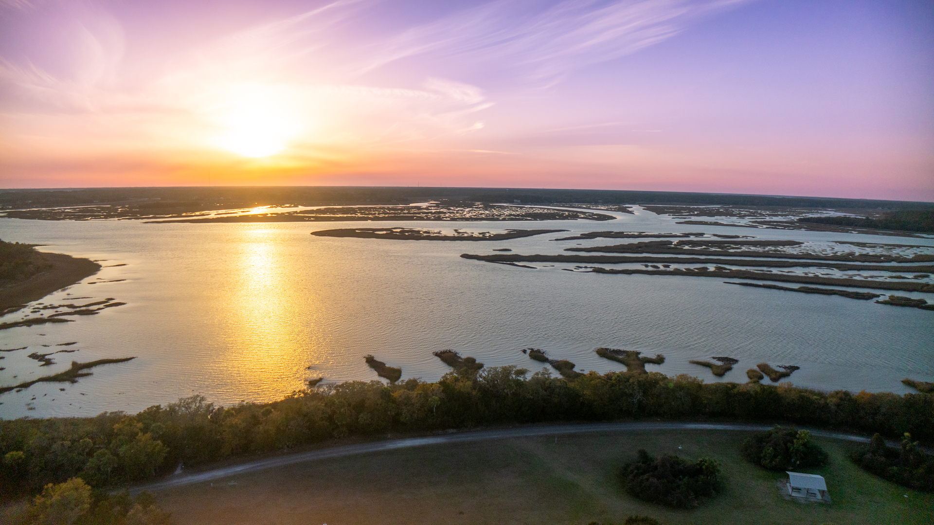 sunset at Pinckney Island