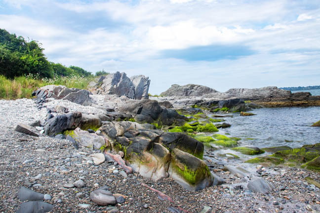 rocky shore in Newport